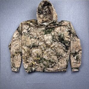 Cabelas Zonz Western Storm Cotton Full Zip Up Hooded Camo Jacket Size‎ 2XL